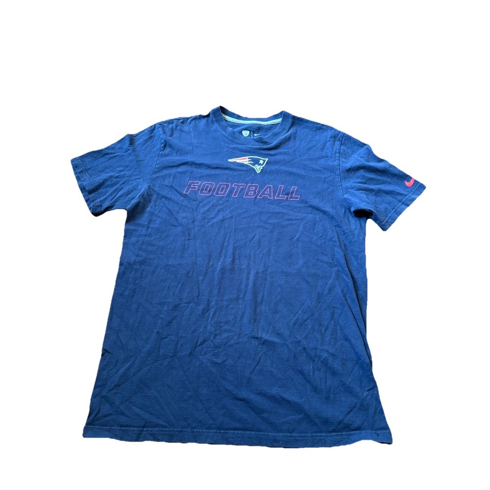 New England Patriots Shirt Men's Large Blue Tee Football NFL Nike
